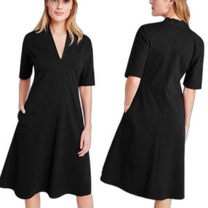 Anthropologie Velvet by Graham & Spencer Allura Midi Dress Black Knit